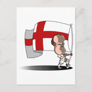 Rooney mit ENGLAND-Flagge Postkarte