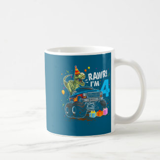 Roooar ich bin 4 4. Geburtstag T-Rex Dinosaurier L Kaffeetasse