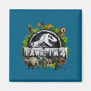 Roooar ich bin 4 4. Geburtstag T-Rex Dinosaurier L Magnet