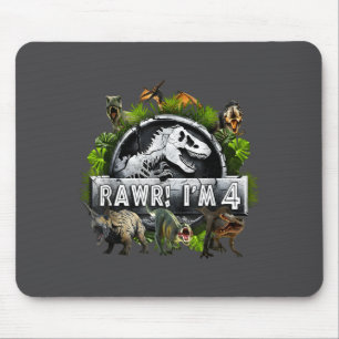 Roooar ich bin 4 4. Geburtstag T-Rex Dinosaurier L Mousepad