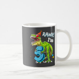 Roooar ich bin 5 5. Geburtstag T-Rex Dinosaurier L Kaffeetasse