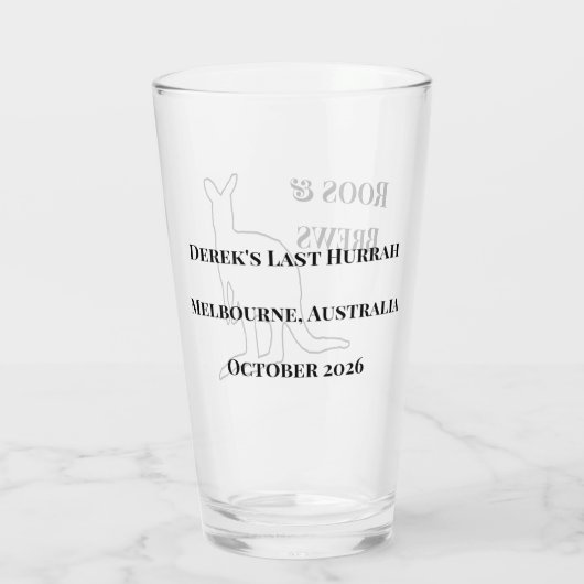 Roos & Brews Bachelor Party Memory Glas (Rückseite)