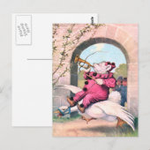 Roosevelt Bear als Clownfahrer auf Muttergans Postkarte (Vorne/Hinten)