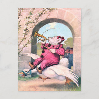Roosevelt Bear als Clownfahrer auf Muttergans Postkarte