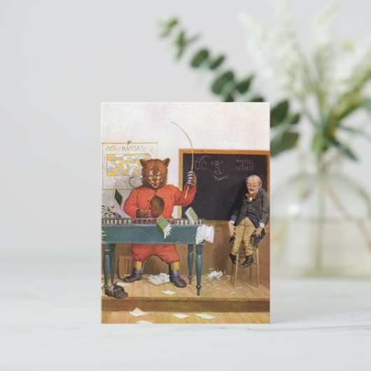 Roosevelt Bear as a Substitute Teacher Postkarte (Stehend Vorderseite)