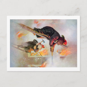 Roosevelt Bear Feuerwehr Postkarte