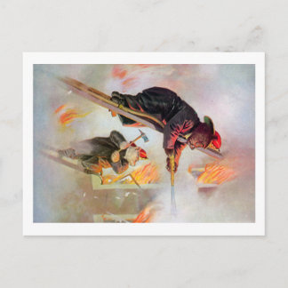 Roosevelt Bear Feuerwehr Postkarte