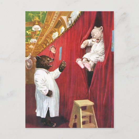 Roosevelt Bears auf einem Zug im Schlafwagen Postkarte (Vorderseite)