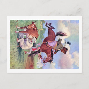 Roosevelt Bears Reiten Rodeo Pferde Postkarte