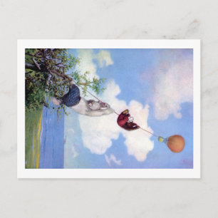 Roosevelt Bears steigen aus Heißluftballon ab Postkarte