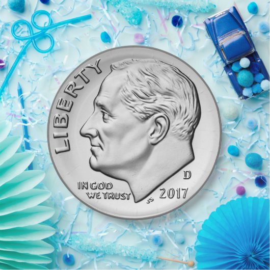 Roosevelt Dime Paper Plate Pappteller (Party)