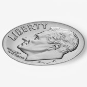 Roosevelt Dime Paper Plate Pappteller (Schrägansicht)