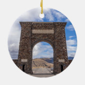 Roosevelt Gate Eintritt Yellowstone Keramik Ornament (Hinten)