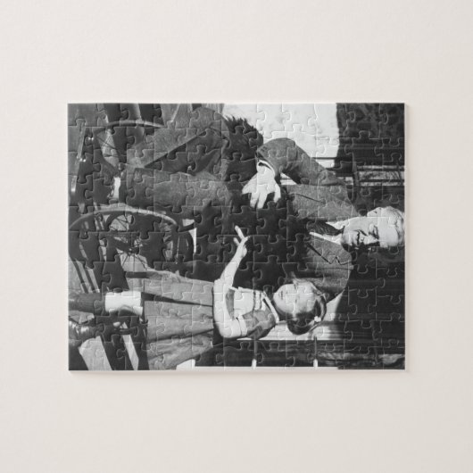 Roosevelt in einem Rollstuhl Puzzle (Horizontal)