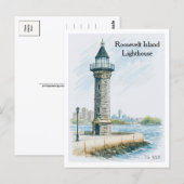 Roosevelt Island Leuchtturm NYC Postkarte (Vorne/Hinten)