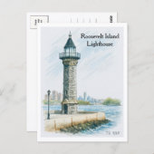 Roosevelt Island Lighthouse NYC Postcard Postkarte (Vorne/Hinten)