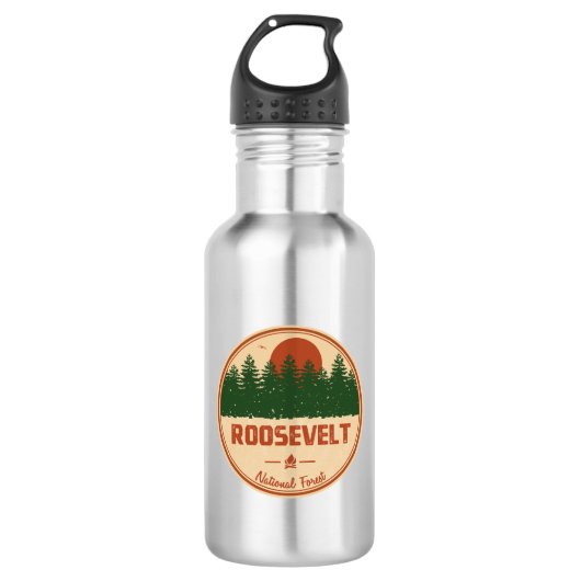 Roosevelt National Forest Edelstahlflasche (Vorderseite)