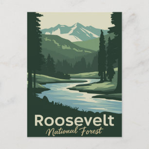 Roosevelt National Forest Minimal Reisen Kunst, Di Feiertagspostkarte