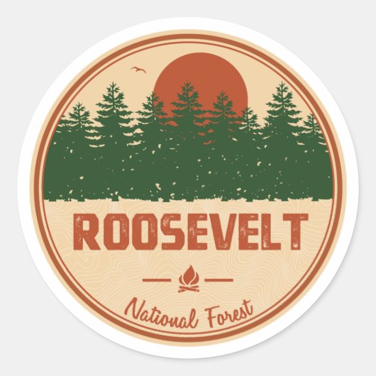 Roosevelt National Forest Runder Aufkleber (Vorderseite)