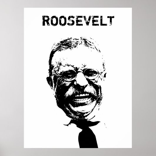 Roosevelt — Schwarz und Weiß Poster (Vorne)