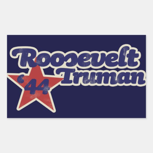 Roosevelt Truman 1944 Rechteckiger Aufkleber (Vorderseite)