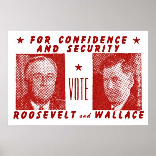 Roosevelt + Wallace, rot Poster (Vorne)