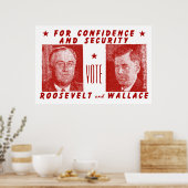 Roosevelt + Wallace, rot Poster (Küche)