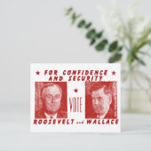 Roosevelt + Wallace, rot Postkarte (Stehend Vorderseite)