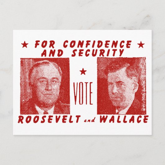 Roosevelt + Wallace, rot Postkarte (Vorderseite)