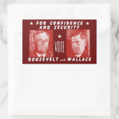 Roosevelt + Wallace, rot Rechteckiger Aufkleber (Tasche)