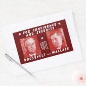 Roosevelt + Wallace, rot Rechteckiger Aufkleber (Umschlag)