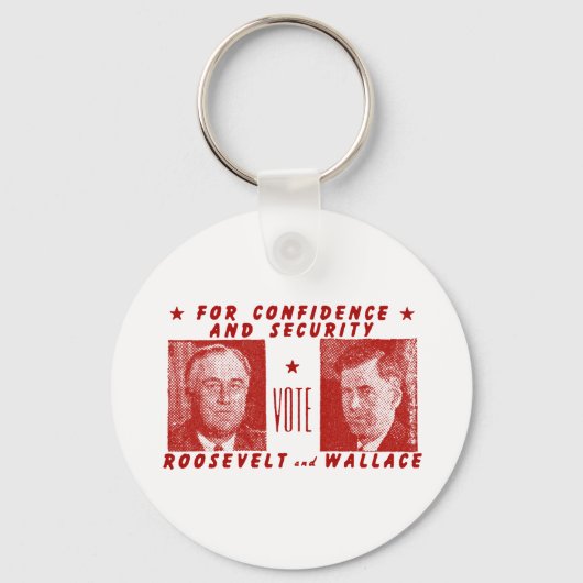 Roosevelt + Wallace, rot Schlüsselanhänger (Vorderseite)