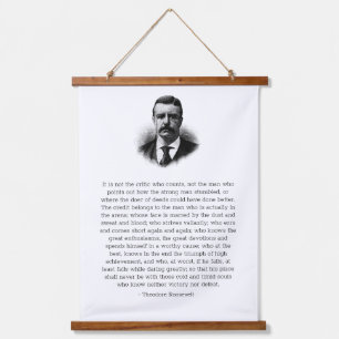 Roosevelts Mann in der Arena Wandteppich Mit Holzrahmen