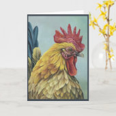 "Rooster 1" Grußkarte Karte (Gelbe Blume)