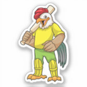 Rooster als Batsman mit Cricket Fleet Aufkleber (Vorderseite)