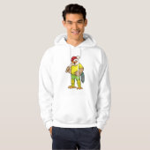 Rooster als Batsman mit Cricket Fleet Hoodie (Vorne ganz)