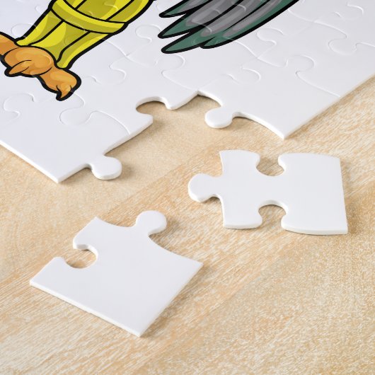 Rooster als Batsman mit Cricket Fleet Puzzle (Seite)