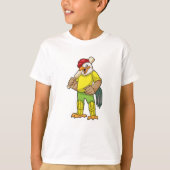 Rooster als Batsman mit Cricket Fleet T-Shirt (Vorderseite)