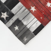 Rooster American Flag Folk Art Quilt Fleecedecke (Ecke)