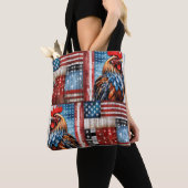 Rooster American Flag Folkart Tasche (Von Nahem)
