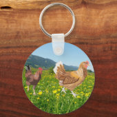 Rooster and Chicken 2  Schlüsselanhänger (Rückseite)