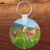 Rooster and Chicken 2  Schlüsselanhänger (Vorderseite)