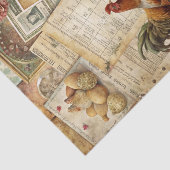 Rooster and Hen Vintage Illustrated Decoupage Seidenpapier (Ausschnitt)