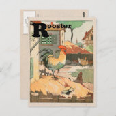 Rooster Animal Alphabet Letter Postkarte (Vorne/Hinten)