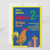 Rooster Animal Kid's Birthday Party Einladungen (Vorderseite)