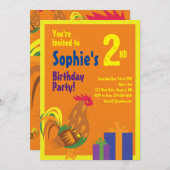 Rooster Animal Kid's Birthday Party Einladungen (Vorne/Hinten)