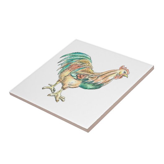 Rooster Art Fliese (Seite)