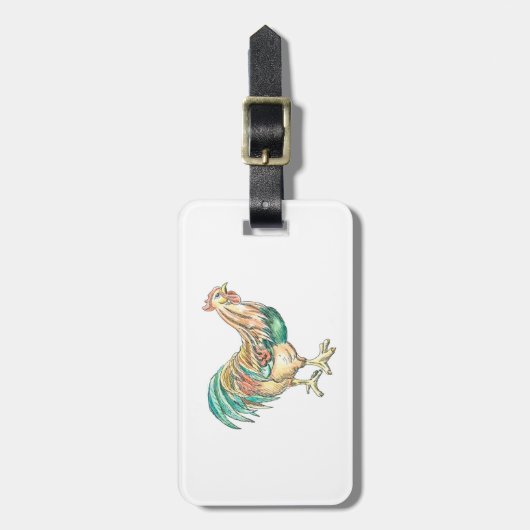 Rooster Art Gepäckanhänger (Vorderseite vertikal)