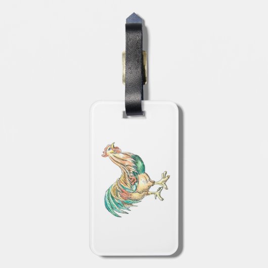 Rooster Art Gepäckanhänger (Rückseite vertikal)
