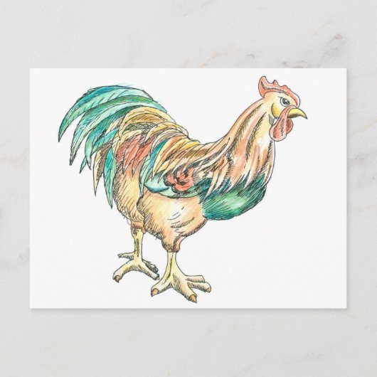 Rooster Art Postkarte (Vorderseite)